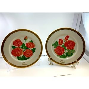 Rose Collection Decorative Plates Vintage Limited Editions Seashell America